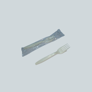 Wrapped biodegradable fork