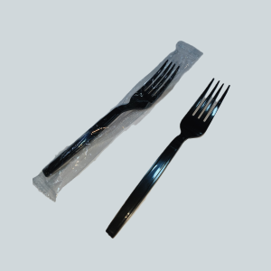 Single wrapped plastic fork